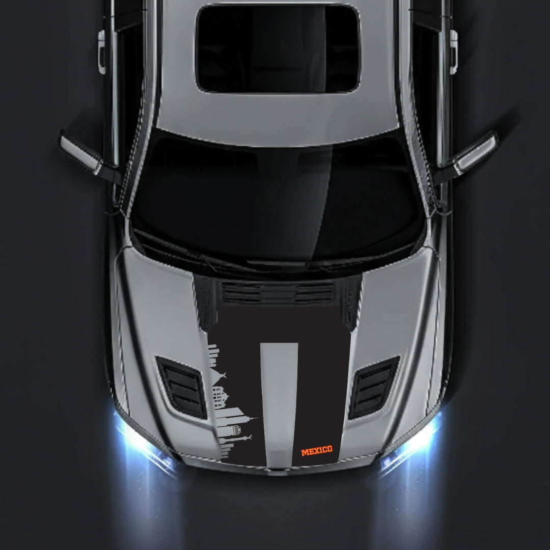 Hood Panel Decal/Sticker - Mexico Skyline - Cut Graphic Kit - For Dodge RAM 1500 2019-2025 - Premium Vinyl