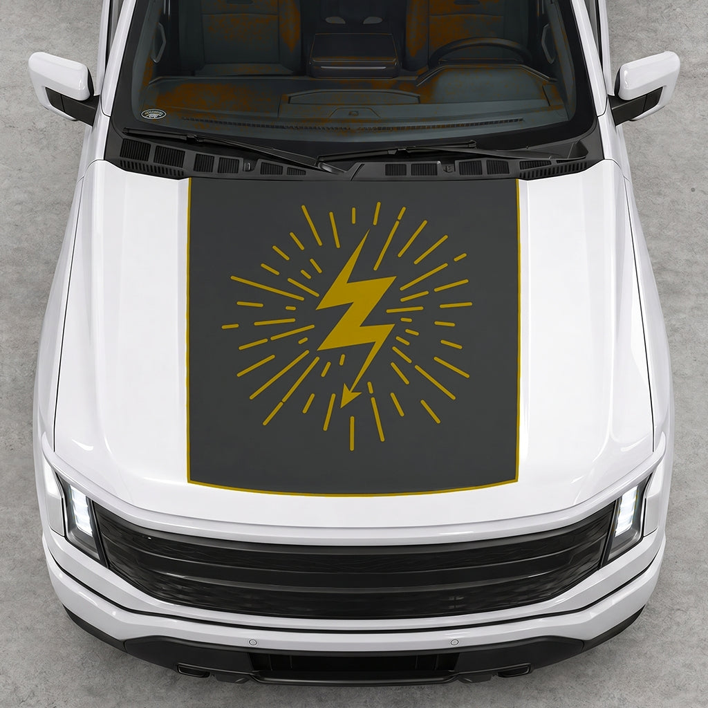 Hood Panel Decal/Sticker - Electric Splash Graphic Decal Graphic Kit - For FORD F-150 2015-2020 - Premium Vinyl