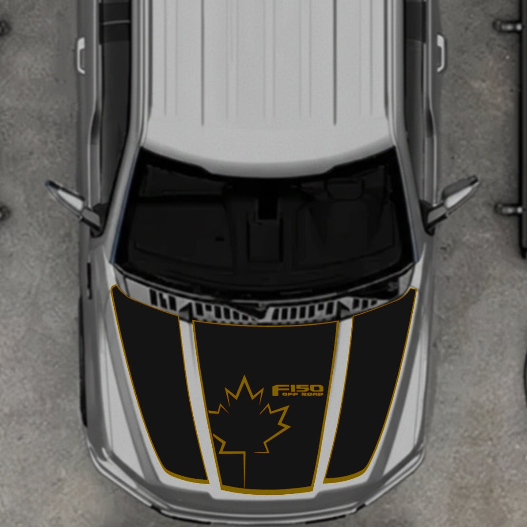 Hood Panel Decal/Sticker - Canada Style 7 Graphic Kit - For Ford F-150 2020-2026 - Premium Vinyl