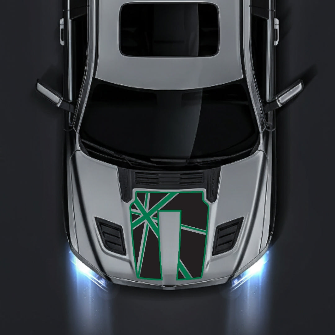 Performance Hood Panel Decal/Sticker - England - Cut - Border Graphic Kit - For Dodge RAM 1500 2019-2025 - Premium Vinyl