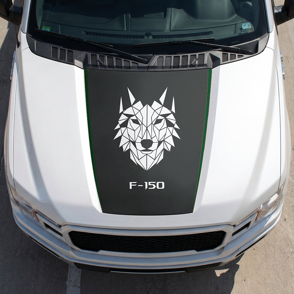 Hood Panel Decal/Sticker - Wolf Head Graphic Decal Graphic Kit - For Ford F-150 2015-2020 - Premium Vinyl