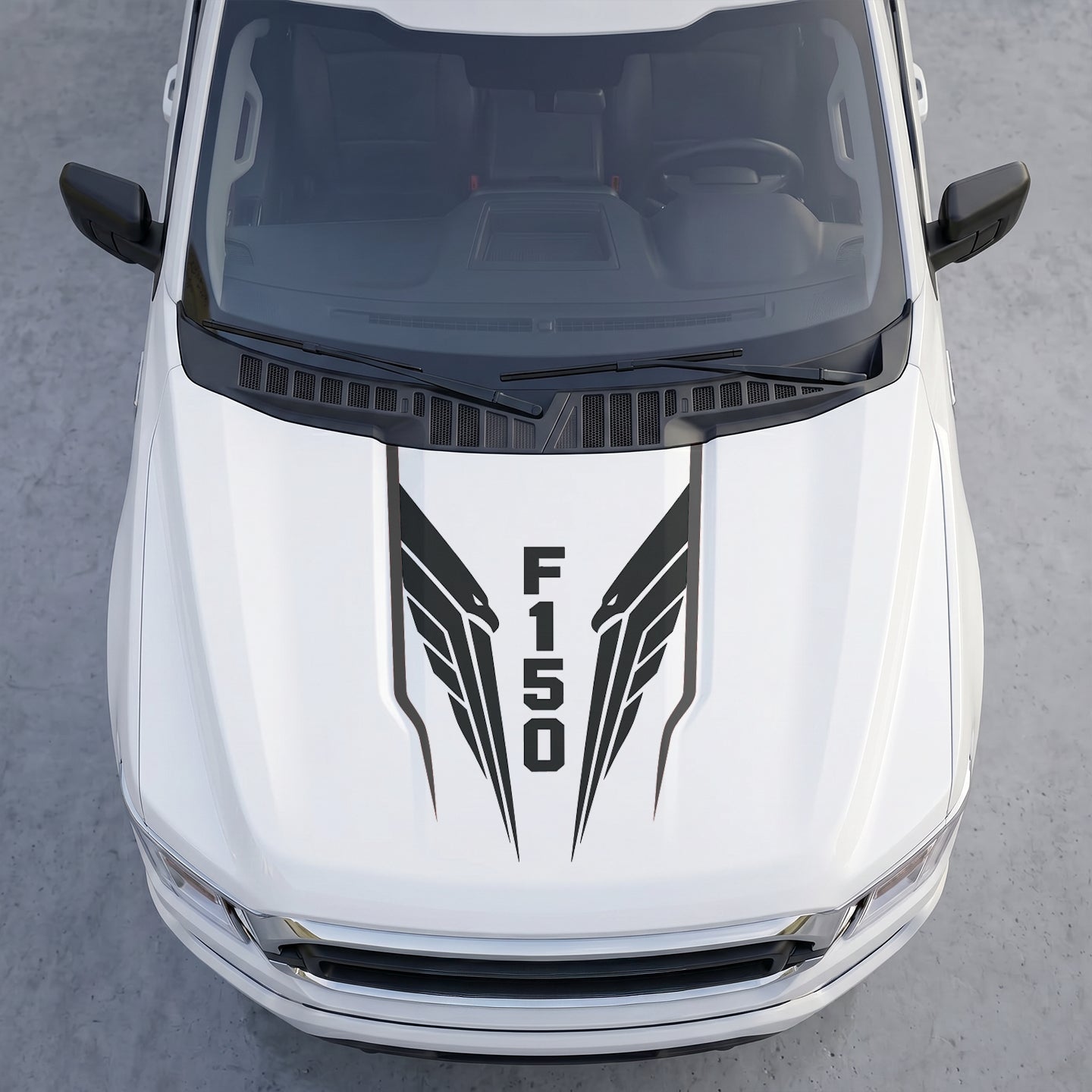 Hood Panel Decal/Sticker - Tactical Eagle Wings Hood Decal – Aggressive Bird of Prey Graphic Vinyl Wrap Graphic Kit - For Ford F-150 F150 2015-2020 - Premium Vinyl