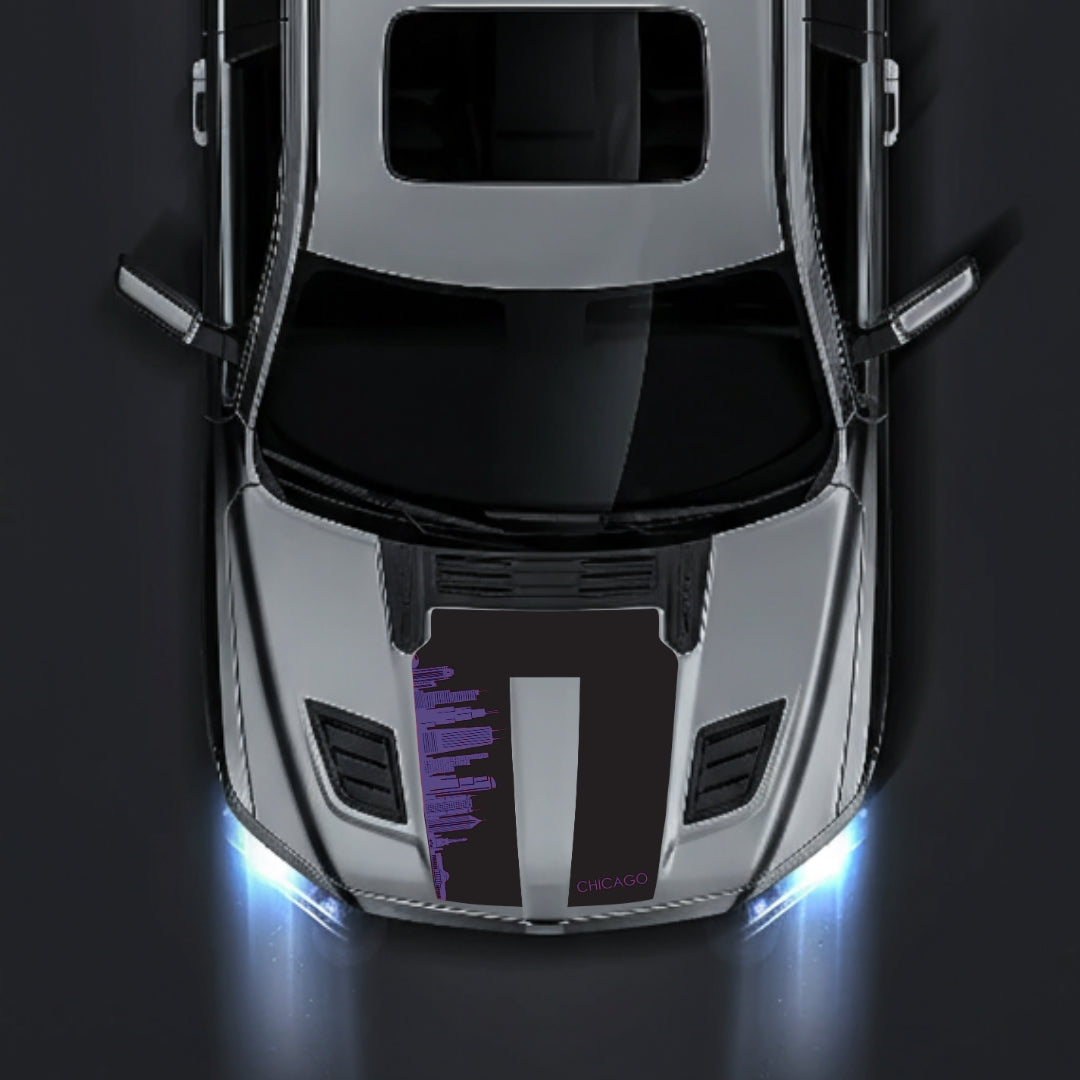 Hood Panel Decal/Sticker - Chicago Skyline Graphic Kit - For Dodge RAM 1500 2019-2025 - Premium Vinyl