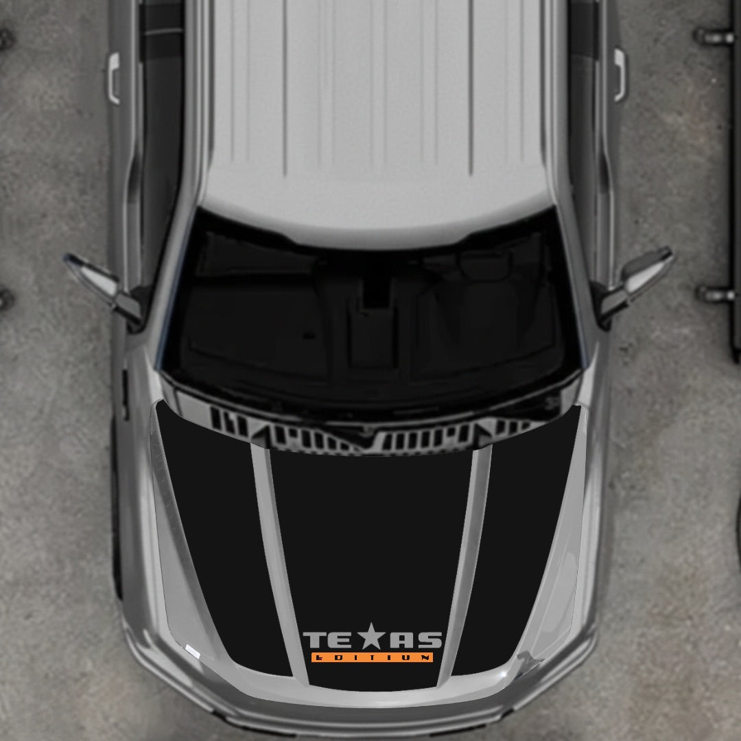Hood Panel Decal/Sticker - Texas - Cut Graphic Kit - For Ford F-150 2020-2026 - Premium Vinyl