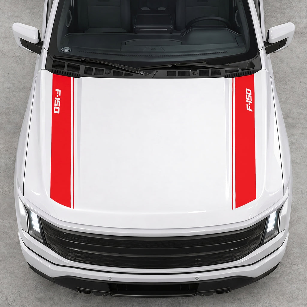 Hood Panel Decal/Sticker - Double Side Solid F150 Graphic Decal Graphic Kit - For Ford F-150 2015-2020 - Premium Vinyl