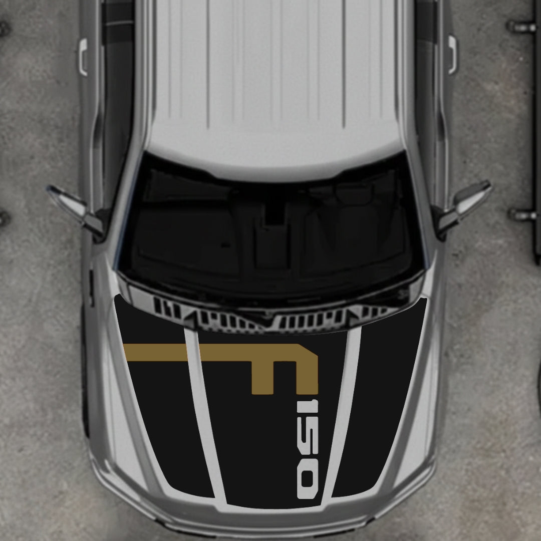 Hood Panel Decal/Sticker - Style 9 - Cut Graphic Kit - For Ford F-150 2020-2026 - Premium Vinyl