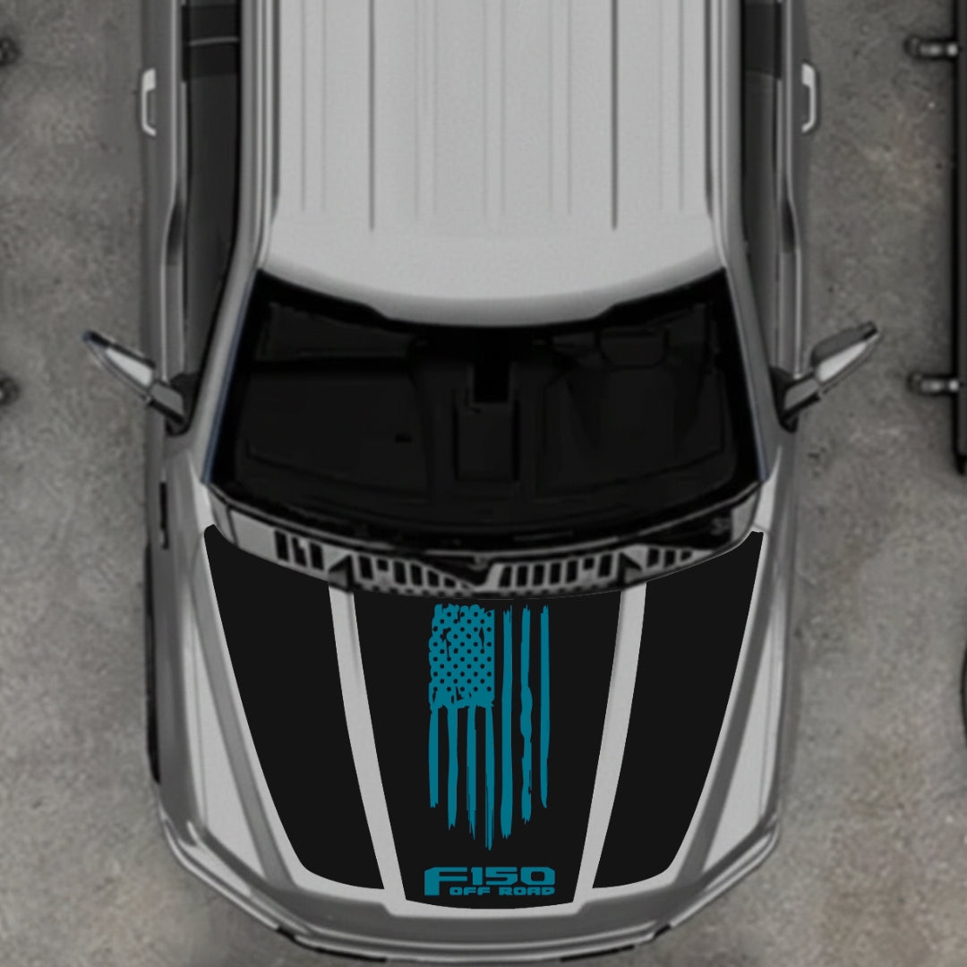 Hood Panel Decal/Sticker - USA Style 11 Graphic Kit - For Ford F-150 2020-2026 - Premium Vinyl