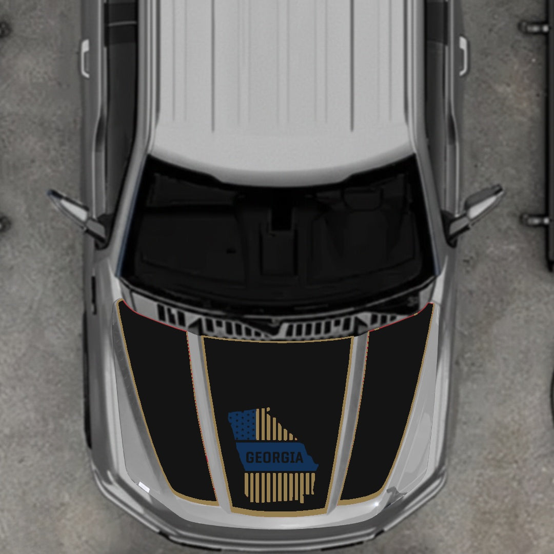 Hood Panel Decal/Sticker - Georgia - Border Graphic Kit - For Ford F-150 2020-2026 - Premium Vinyl