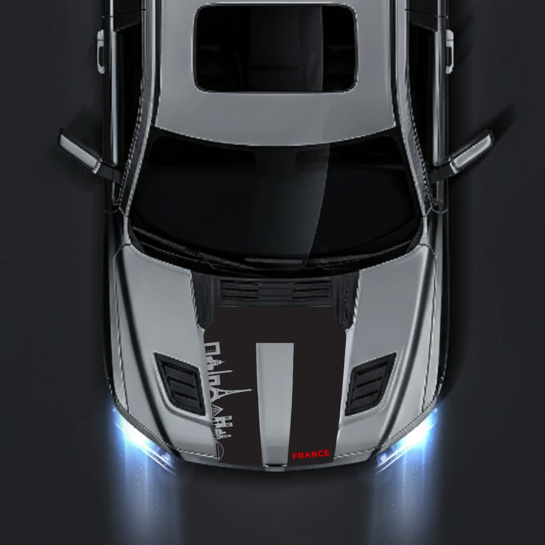 Performance Hood Panel Decal/Sticker - France Skyline - Cut Graphic Kit - For Dodge RAM 1500 2019-2025 - Premium Vinyl