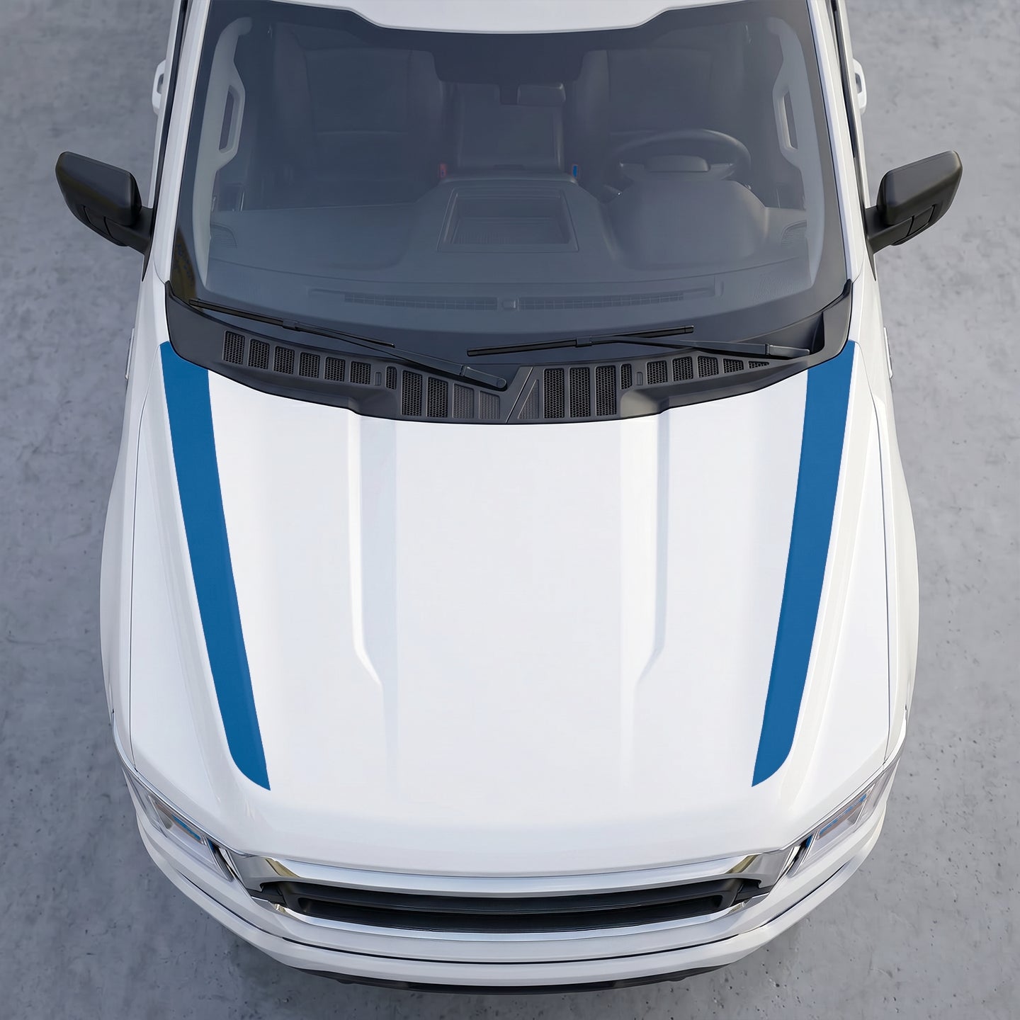 Hood Panel Decal/Sticker - Minimalist Solid  Hood Cowl Stripes – Dual Side Accent Vinyl Decals Graphic Kit - For Ford F-150 F150 2015-2020 - Premium Vinyl