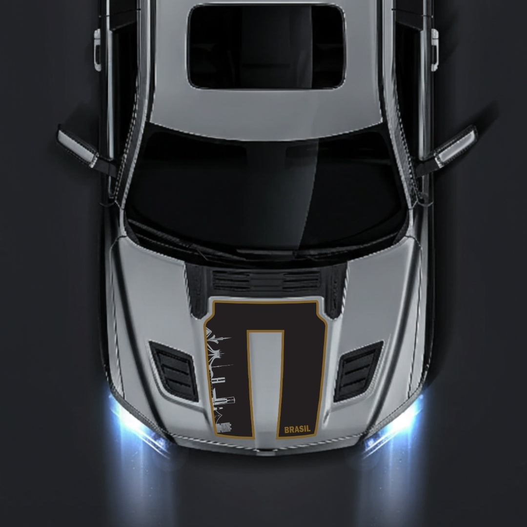 Performance Hood Panel Decal/Sticker - Brazil Skyline - Cut - Border Graphic Kit - For Dodge RAM 1500 2019-2025 - Premium Vinyl