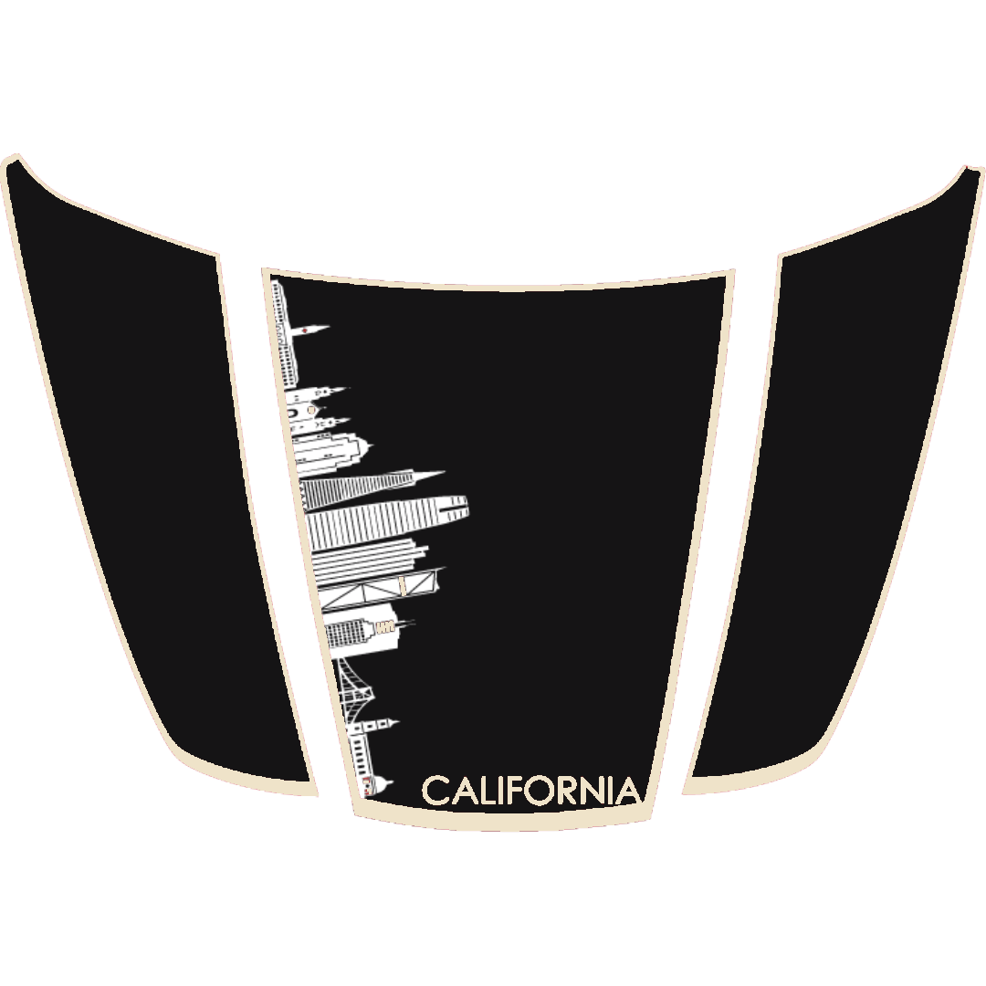 Hood Panel Decal/Sticker - California Skyline - Cut - Border Graphic Kit - For Ford F-150 2020-2026 - Premium Vinyl