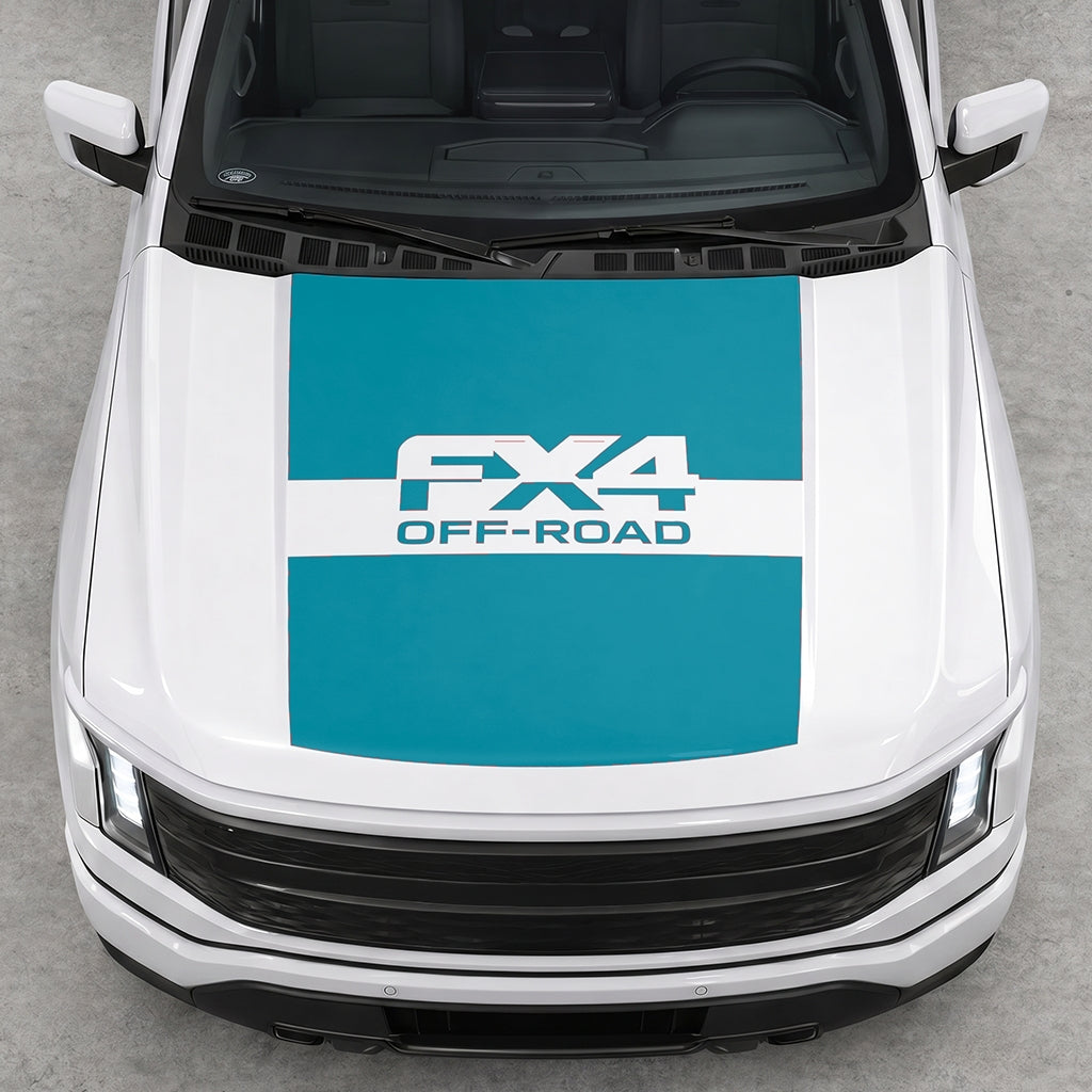 Hood Panel Decal/Sticker - Solid FX4 Graphic Decal Graphic Kit - For Ford F-150 2015-2020 - Premium Vinyl