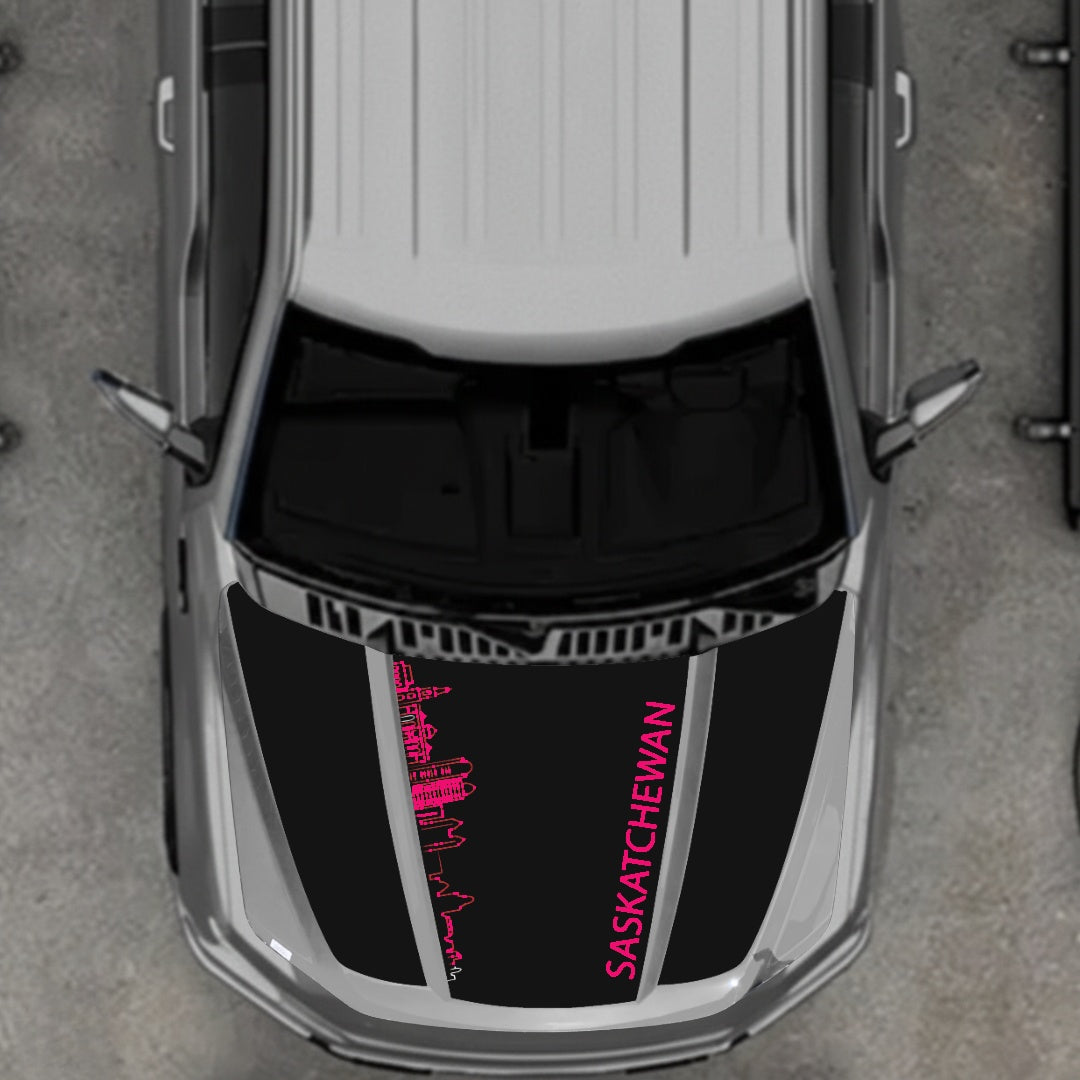 Hood Panel Decal/Sticker - Saskatchewan Skyline Graphic Kit - For Ford F-150 2020-2026 - Premium Vinyl