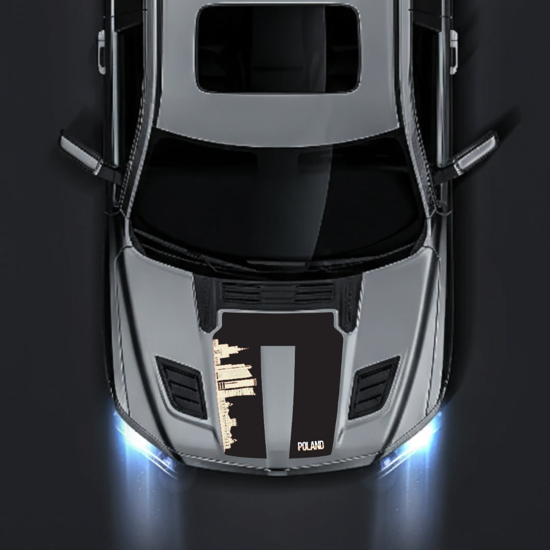 Hood Panel Decal/Sticker - Poland Skyline Graphic Kit - For Dodge RAM 1500 2019-2025 - Premium Vinyl