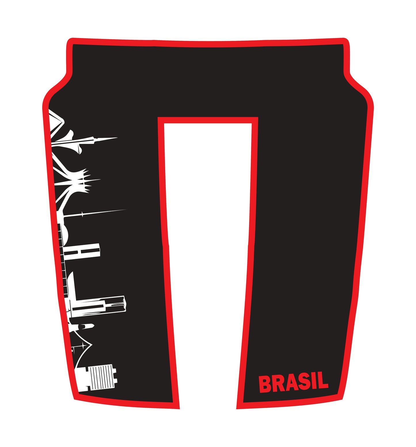 Hood Panel Decal/Sticker - Brazil Skyline - Cut - Border Graphic Kit - For Dodge RAM 1500 2019-2025 - Premium Vinyl