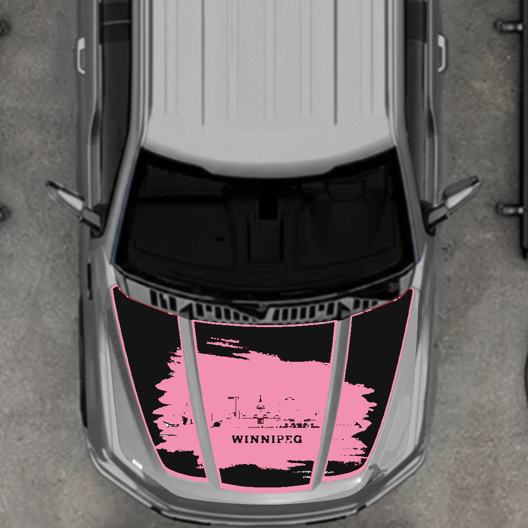 Hood Panel Decal/Sticker - Winnipeg - Border Graphic Kit - For Ford F-150 2020-2026 - Premium Vinyl