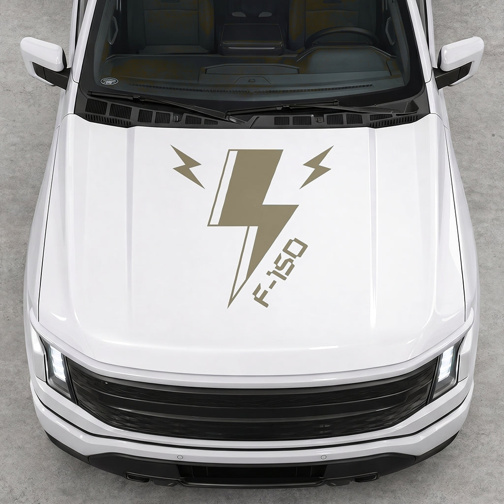 Hood Panel Decal/Sticker - Cut Triple Electric Graphic Decal Graphic Kit - For FORD F-150 2015-2020 - Premium Vinyl