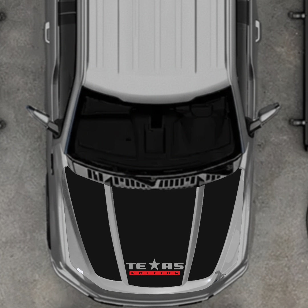 Hood Panel Decal/Sticker - Texas - Cut Graphic Kit - For Ford F-150 2020-2026 - Premium Vinyl