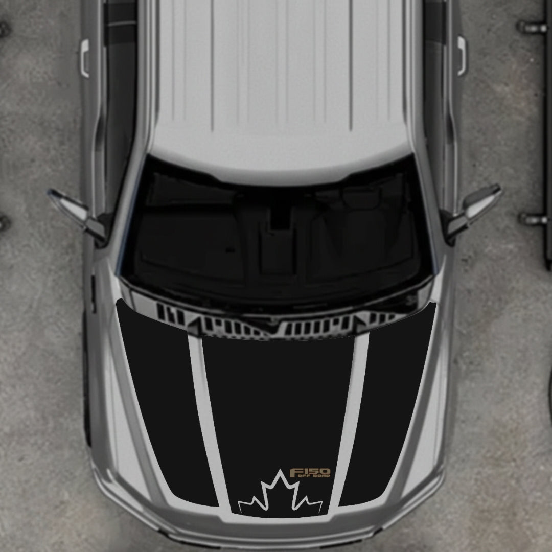 Hood Panel Decal/Sticker - Canada Style 1 - Cut Graphic Kit - For Ford F-150 2020-2026 - Premium Vinyl