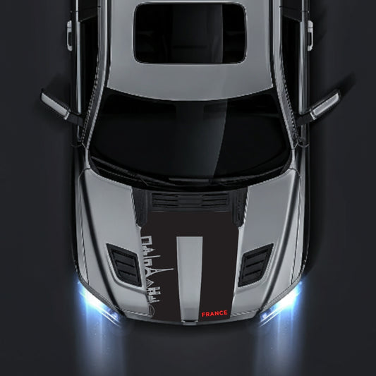 Hood Panel Decal/Sticker - France Skyline - Cut Graphic Kit - For Dodge RAM 1500 2019-2025 - Premium Vinyl