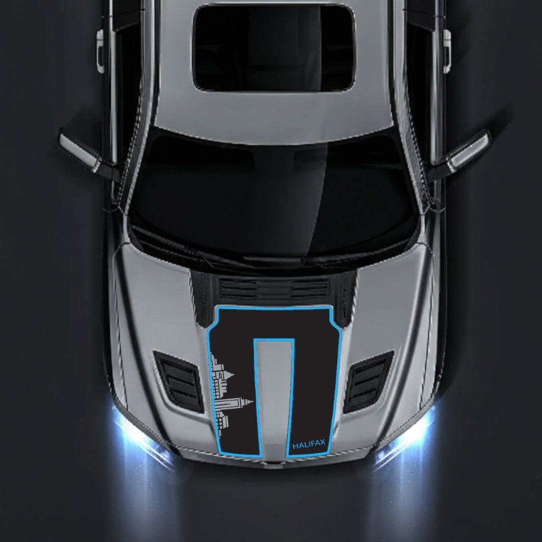 Hood Panel Decal/Sticker - Halifax Skyline - Cut - Border Graphic Kit - For Dodge RAM 1500 2019-2025 - Premium Vinyl