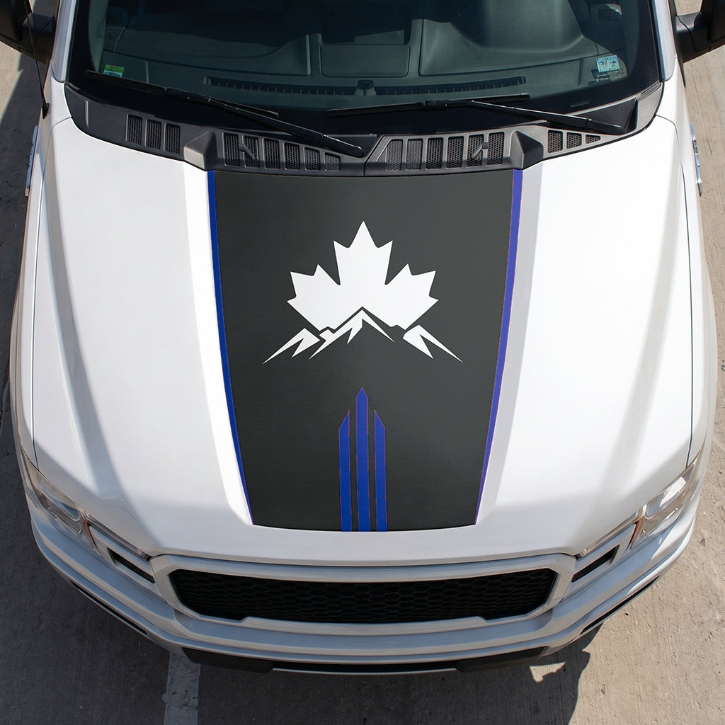 Hood Panel Decal/Sticker - Maple and Mountain Graphic Decal Graphic Kit - For Ford F-150 2015-2020 - Premium Vinyl