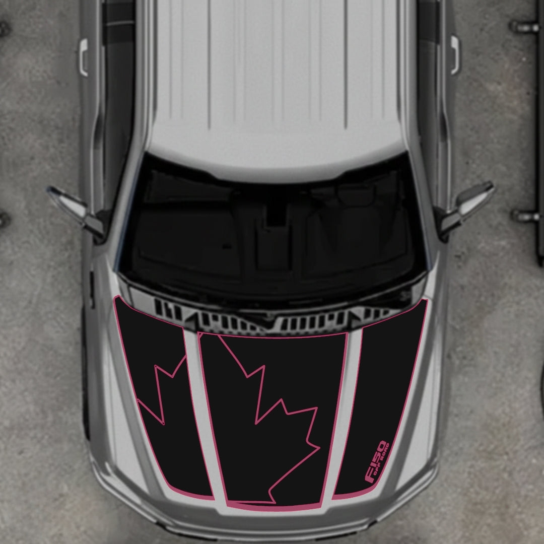 Hood Panel Decal/Sticker - Canada Style 27 Graphic Kit - For Ford F-150 2020-2026 - Premium Vinyl