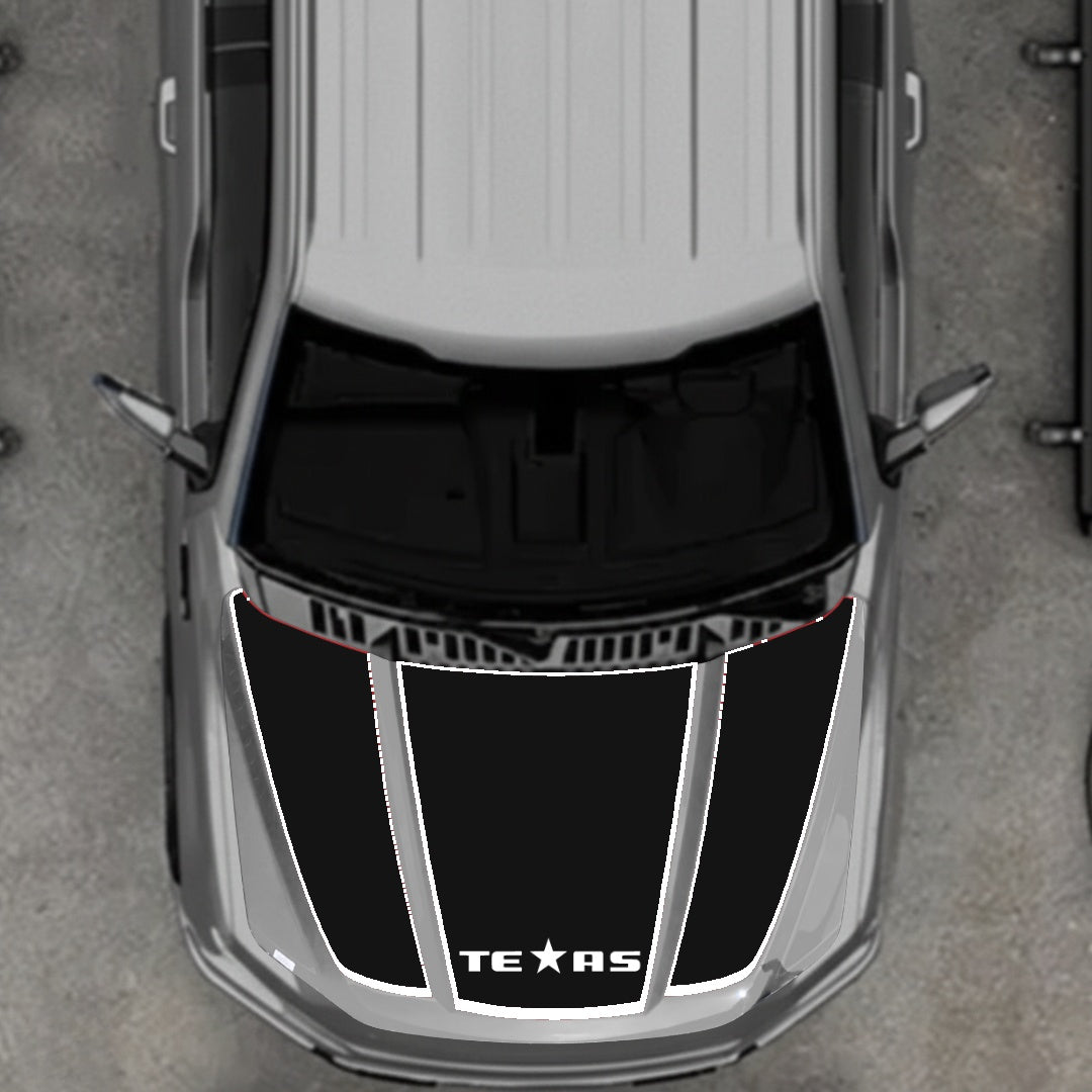 Hood Panel Decal/Sticker - Texas - Cut - Border Graphic Kit - For Ford F-150 2020-2026 - Premium Vinyl