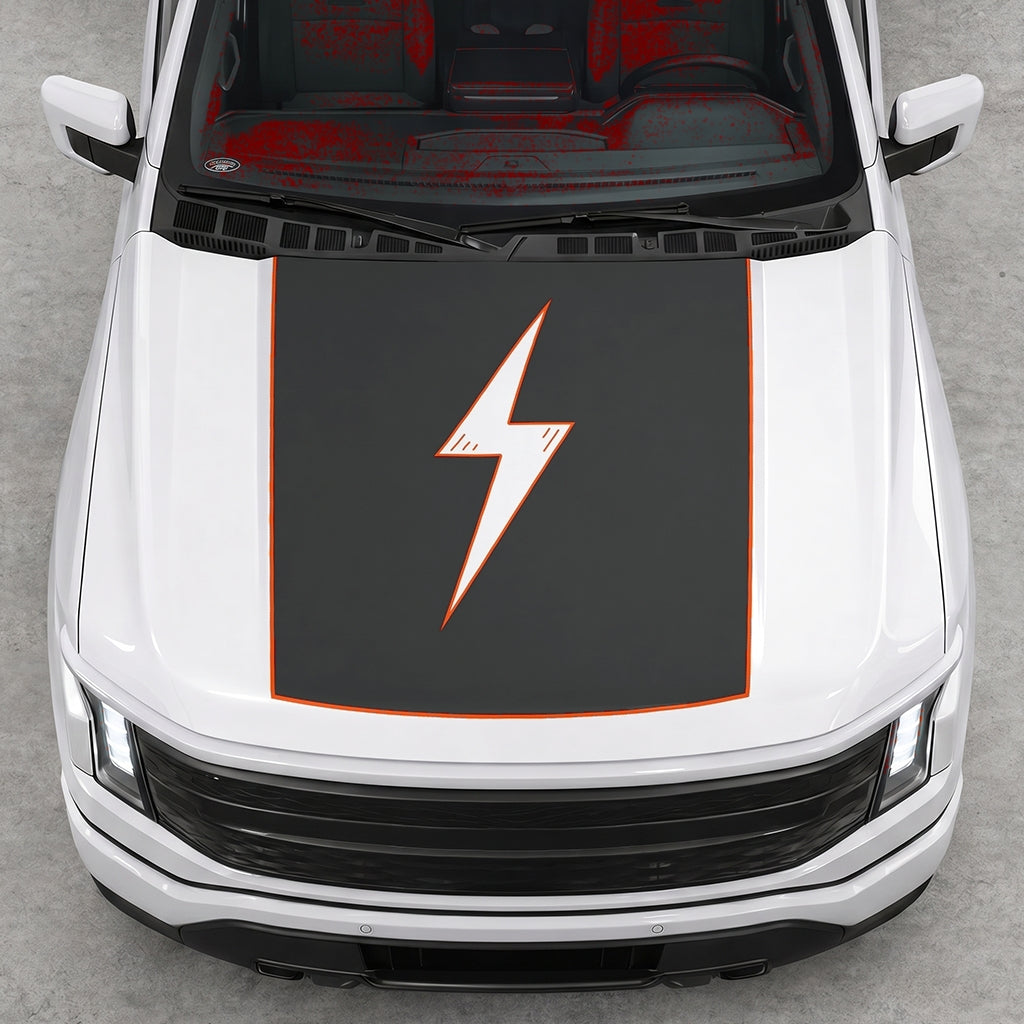 Hood Panel Decal/Sticker - Electric Graphic Decal Graphic Kit - For FORD F-150 2015-2020 - Premium Vinyl