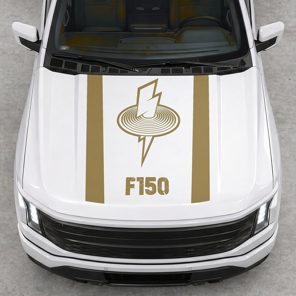 Hood Panel Decal/Sticker - Cut Magnetic Field Graphic Decal Graphic Kit - For FORD F-150 2015-2020 - Premium Vinyl