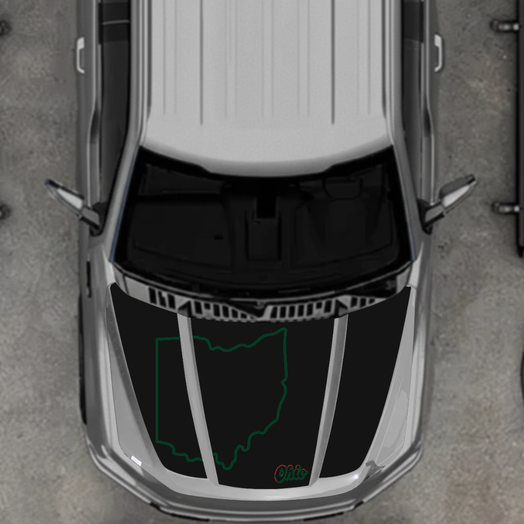 Hood Panel Decal/Sticker - Ohio Graphic Kit - For Ford F-150 2020-2026 - Premium Vinyl