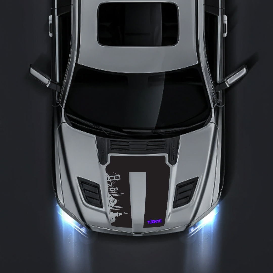 Performance Hood Panel Decal/Sticker - Turkey Skyline - Cut Graphic Kit - For Dodge RAM 1500 2019-2025 - Premium Vinyl