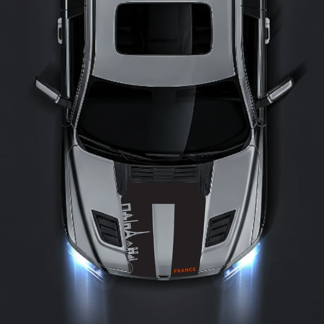 Performance Hood Panel Decal/Sticker - France Skyline - Cut Graphic Kit - For Dodge RAM 1500 2019-2025 - Premium Vinyl