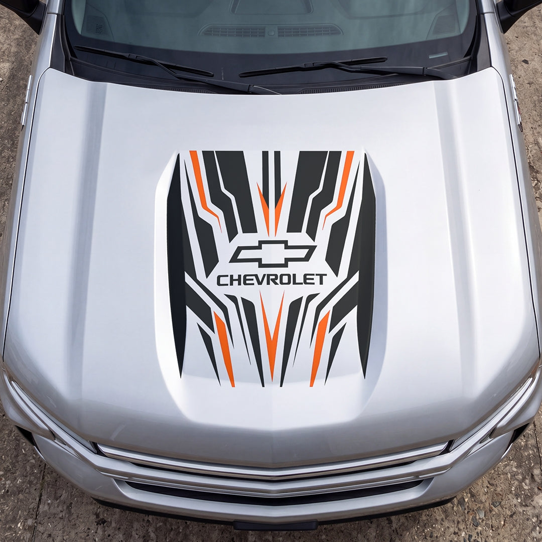 Hood Panel Decal/Sticker - Speed Cut Graphic Decal Graphic Kit - For Chevrolet Silverado 2019-2024 - Premium Vinyl