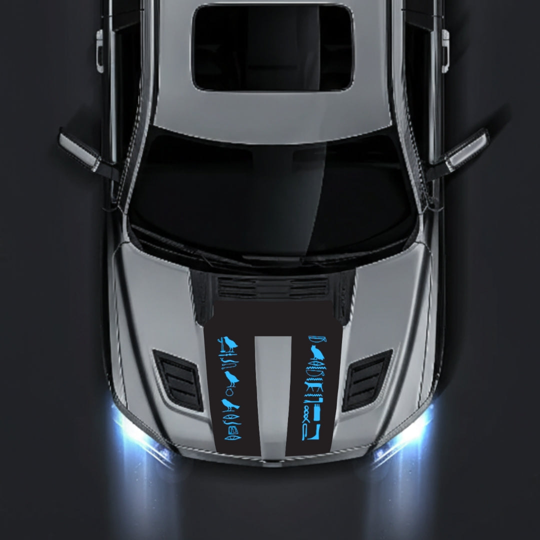 Hood Panel Decal/Sticker - Egyptian Hieroglyph Graphic Kit - For Dodge RAM 1500 2019-2025 - Premium Vinyl
