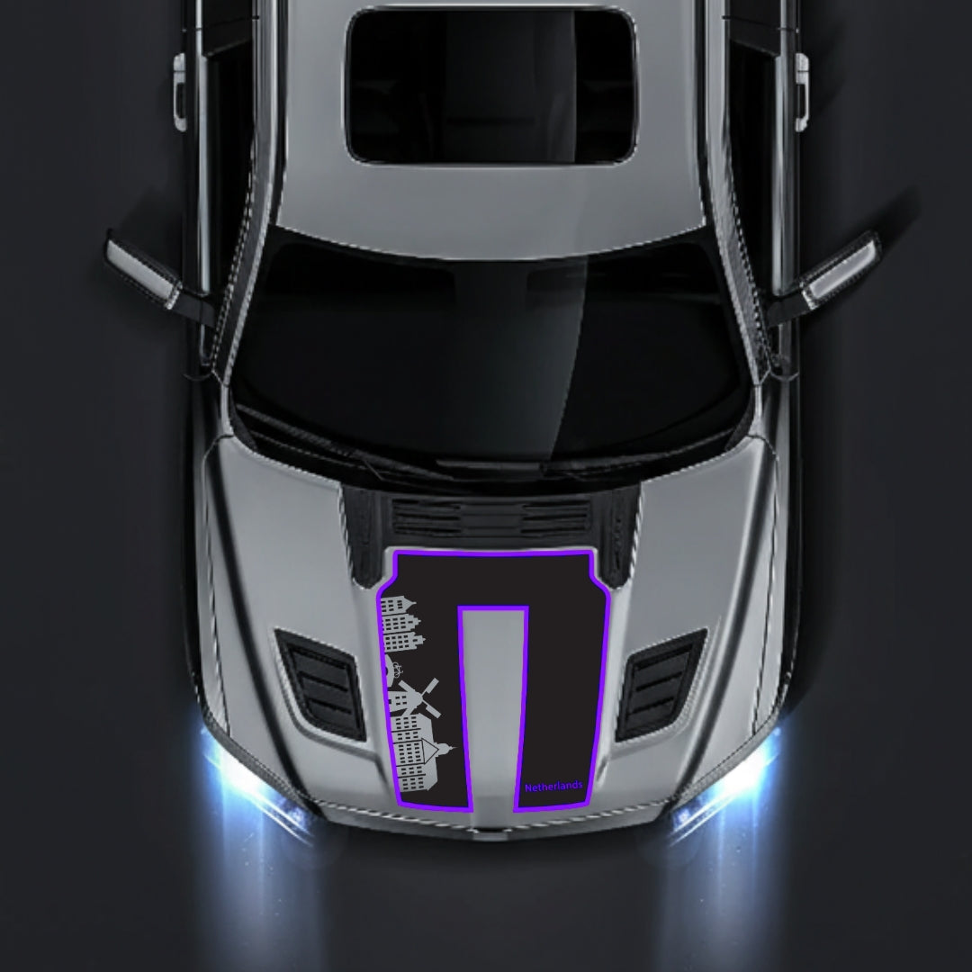 Performance Hood Panel Decal/Sticker - Netherlands Skyline - Cut - Border Graphic Kit - For Dodge RAM 1500 2019-2025 - Premium Vinyl
