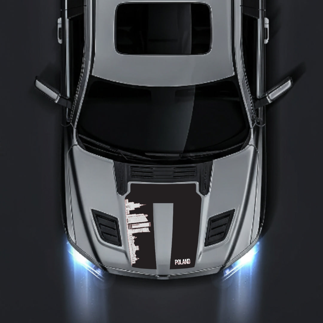 Hood Panel Decal/Sticker - Poland Skyline Graphic Kit - For Dodge RAM 1500 2019-2025 - Premium Vinyl