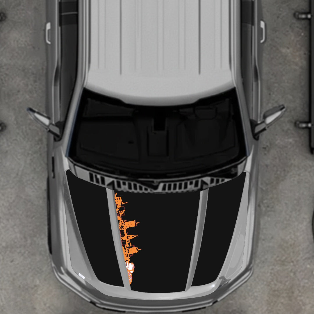 Hood Panel Decal/Sticker - Winnipeg Skyline Graphic Kit - For Ford F-150 2020-2026 - Premium Vinyl