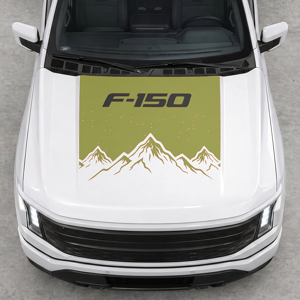 Hood Panel Decal/Sticker - Deep Mountain Graphic Decal Graphic Kit - For Ford F-150 2015-2020 - Premium Vinyl