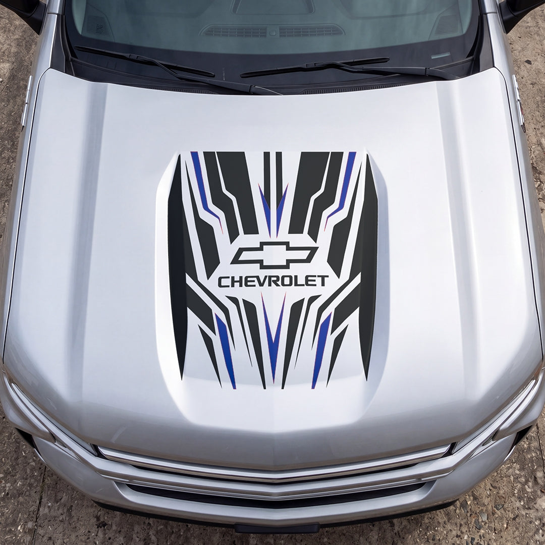Hood Panel Decal/Sticker - Speed Cut Graphic Decal Graphic Kit - For Chevrolet Silverado 2019-2024 - Premium Vinyl