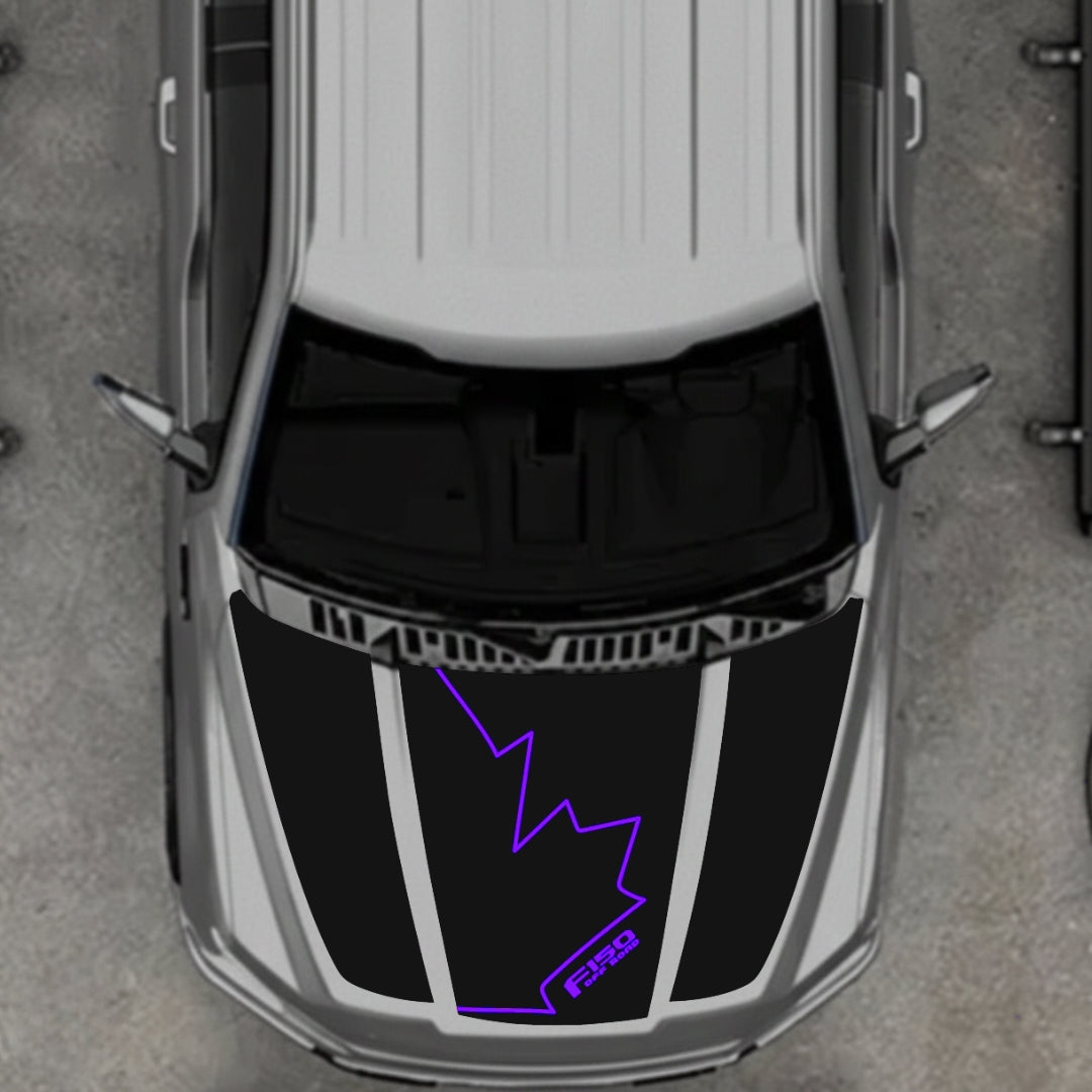 Hood Panel Decal/Sticker - Canada Style 20 Graphic Kit - For Ford F-150 2020-2026 - Premium Vinyl