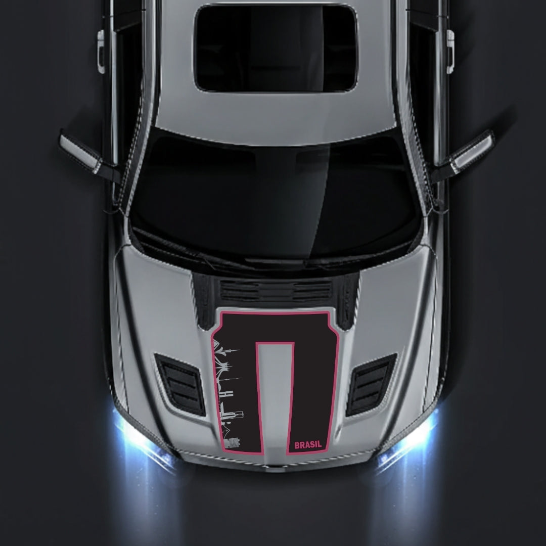 Performance Hood Panel Decal/Sticker - Brazil Skyline - Cut - Border Graphic Kit - For Dodge RAM 1500 2019-2025 - Premium Vinyl