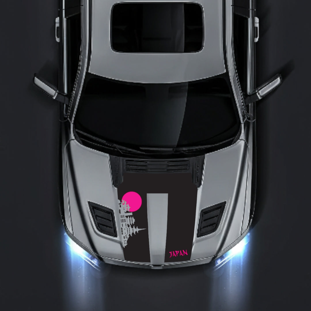 Hood Panel Decal/Sticker - Japan Skyline - Cut Graphic Kit - For Dodge RAM 1500 2019-2025 - Premium Vinyl