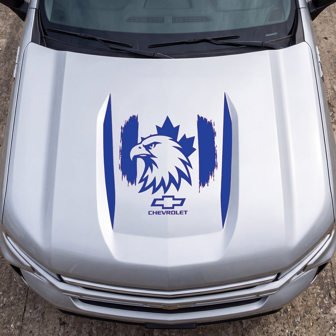 Hood Panel Decal/Sticker - Canadaian Eagle Graphic Decal Graphic Kit - For Chevrolet Silverado 2019-2024 - Premium Vinyl