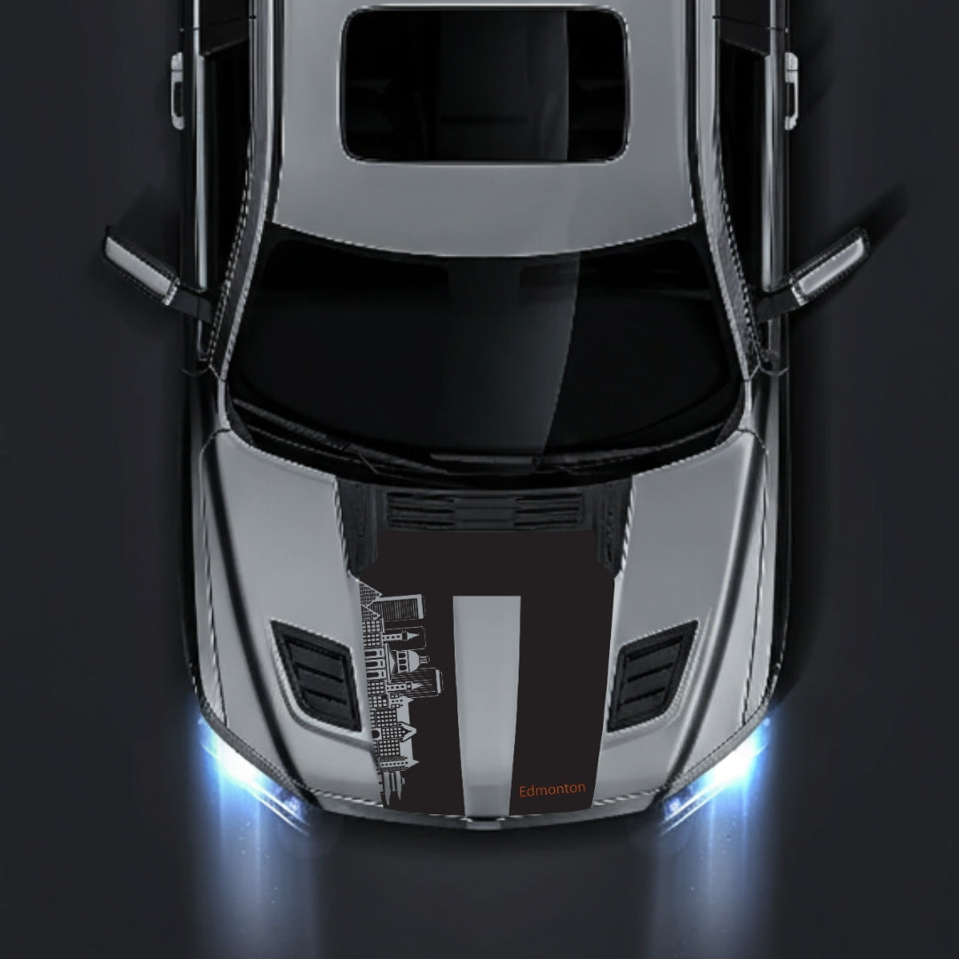 Hood Panel Decal/Sticker - Edmonton Skyline - Cut Graphic Kit - For Dodge RAM 1500 2019-2025 - Premium Vinyl