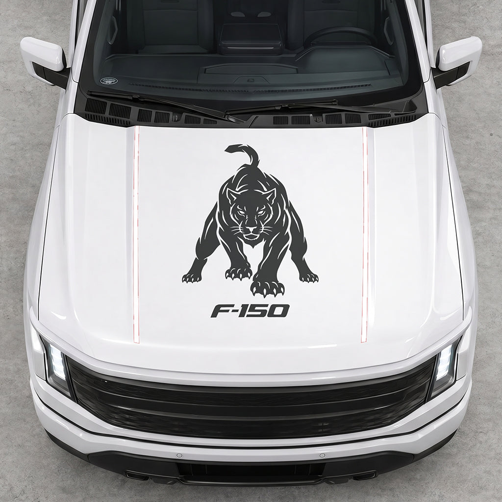 Hood Panel Decal/Sticker - Tiger Graphic Decal Graphic Kit - For Ford F-150 2015-2020 - Premium Vinyl