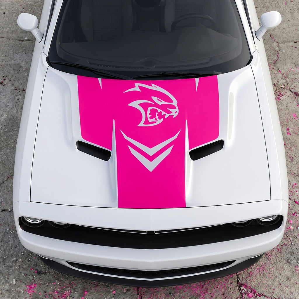 Hood Panel Decal/Sticker - Hellcat Redeye Aggressor - V-Stance Performance Graphic Kit - For Dodge Challenger 2015-2024 - Premium Vinyl