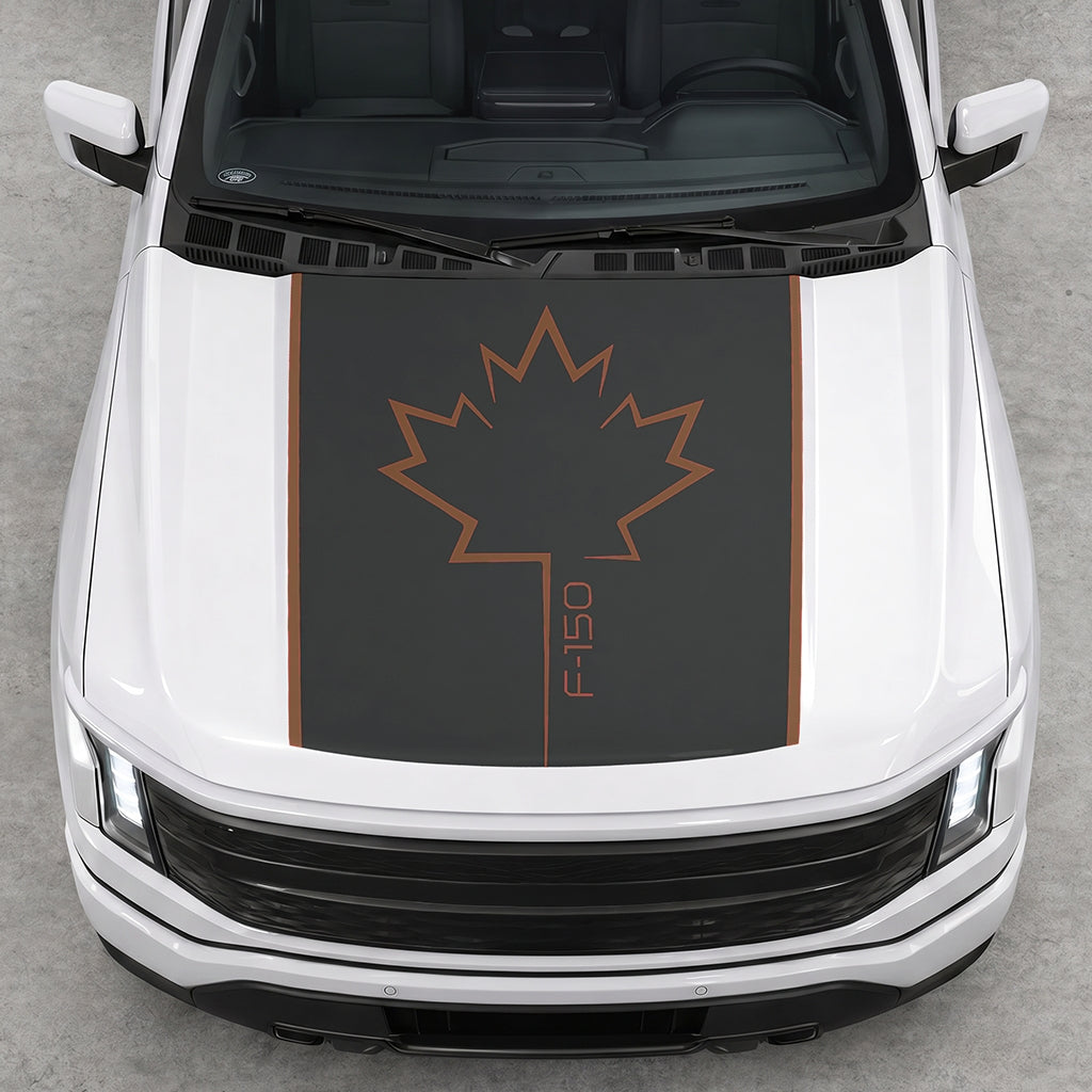 Hood Panel Decal/Sticker - Canada Leaf Graphic Decal Graphic Kit - For Ford F-150 2015-2020 - Premium Vinyl