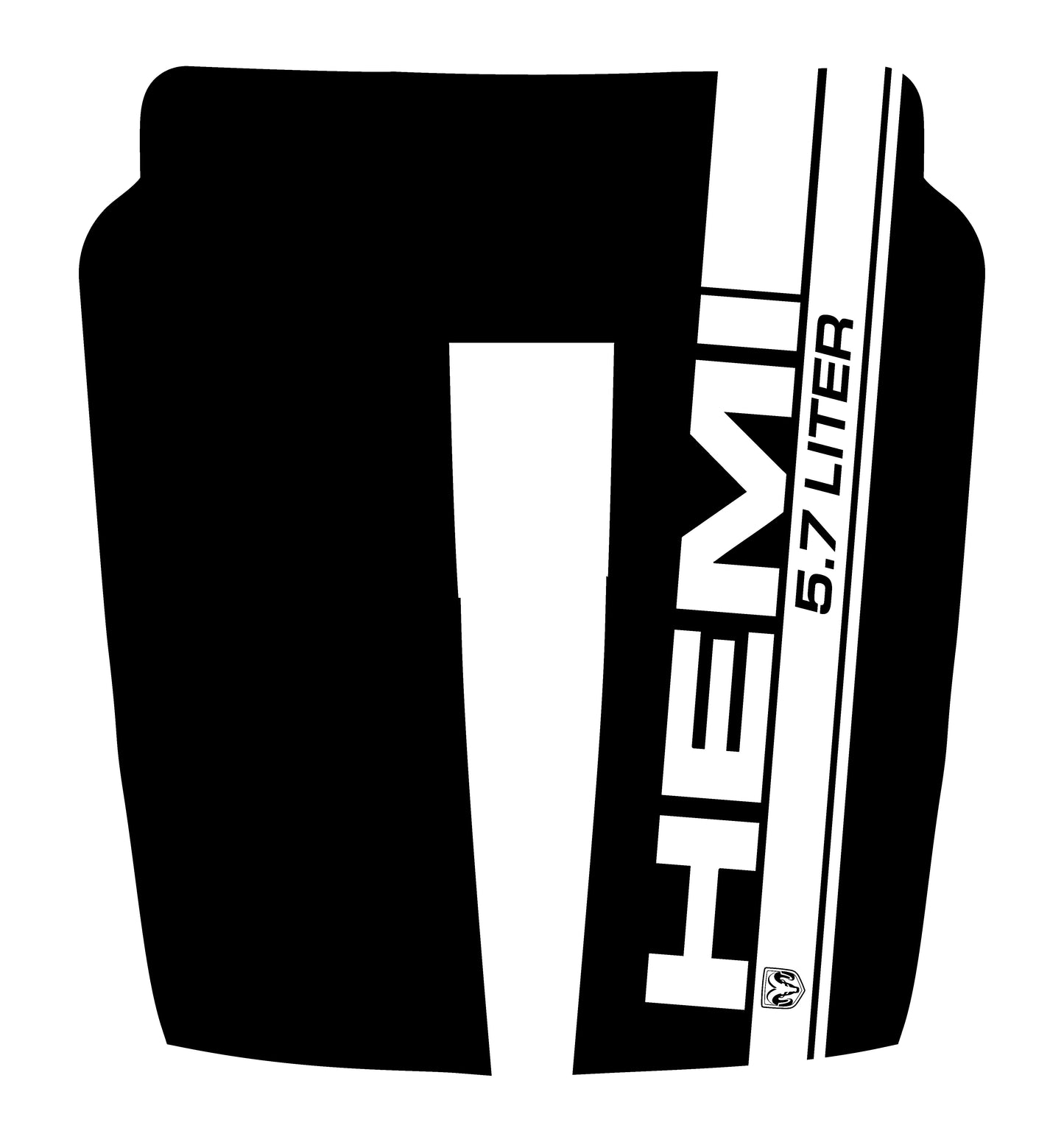 Hood Panel Decal/Sticker - Premium 5.7L HEMI Vertical Racing Stripe Graphic Kit - For Dodge Ram 2019-2025 - Premium Vinyl